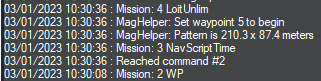 MagFit MissionPlanner mission messages