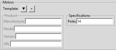 Motor configuration interface showing pole count input